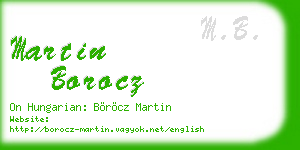 martin borocz business card