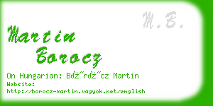 martin borocz business card